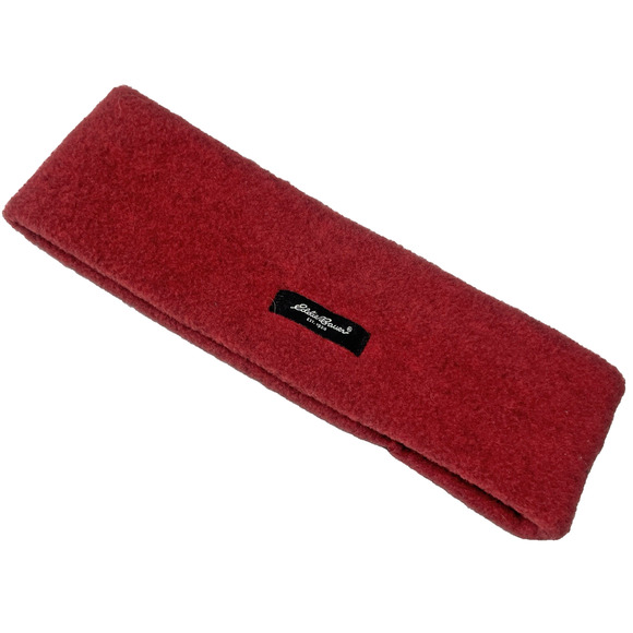 Eddie Bauer Vtg Headband Ski Running Brick Red Fleece Polartek Ear Cover Unisex - Picture 2 of 6